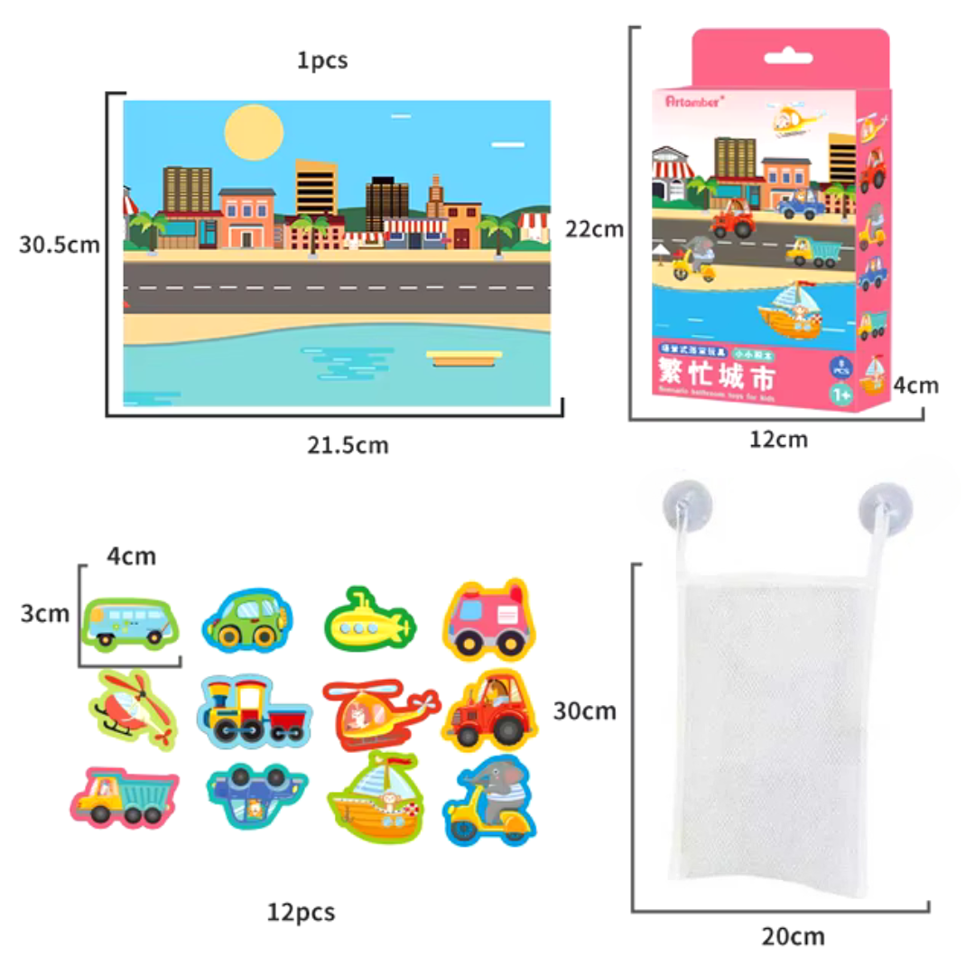 Bath Puzzle Animals for Babies & Toddlers – Foam Bath Toys Educational & Floating – AquaBeestjes Set (20 pieces)