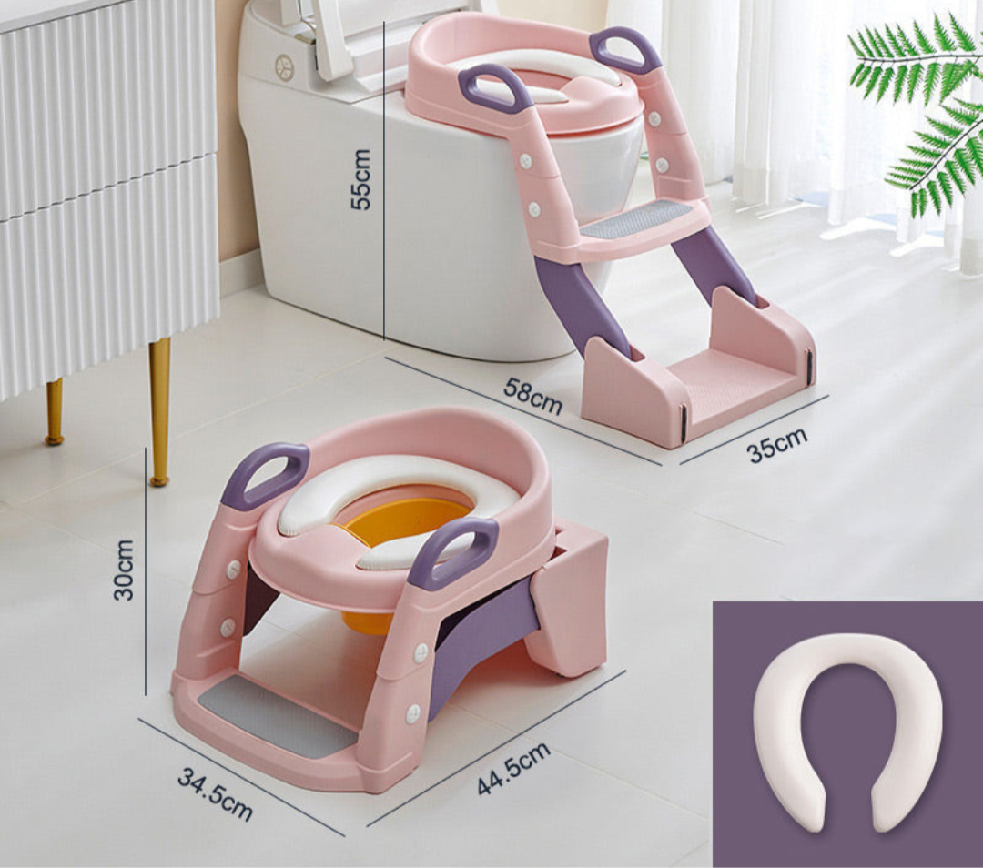 Toilet Trainer with Step | Non-Slip & Adjustable | Safe and Sturdy Design