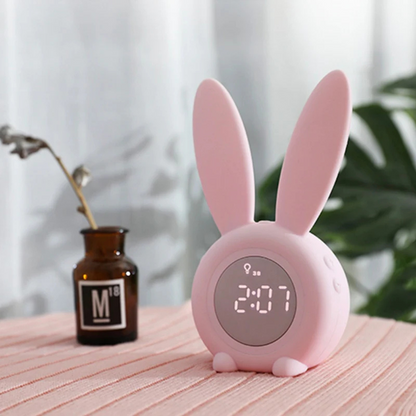 Sleep Trainer for Children | Night Light & Alarm Clock Function | Playful Rabbit Design