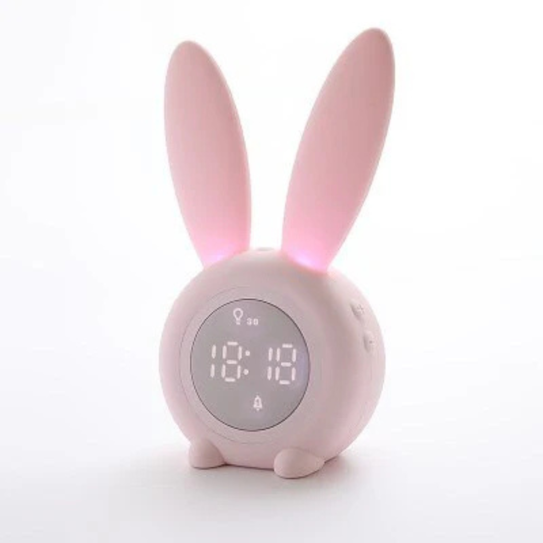 Sleep Trainer for Children | Night Light & Alarm Clock Function | Playful Rabbit Design