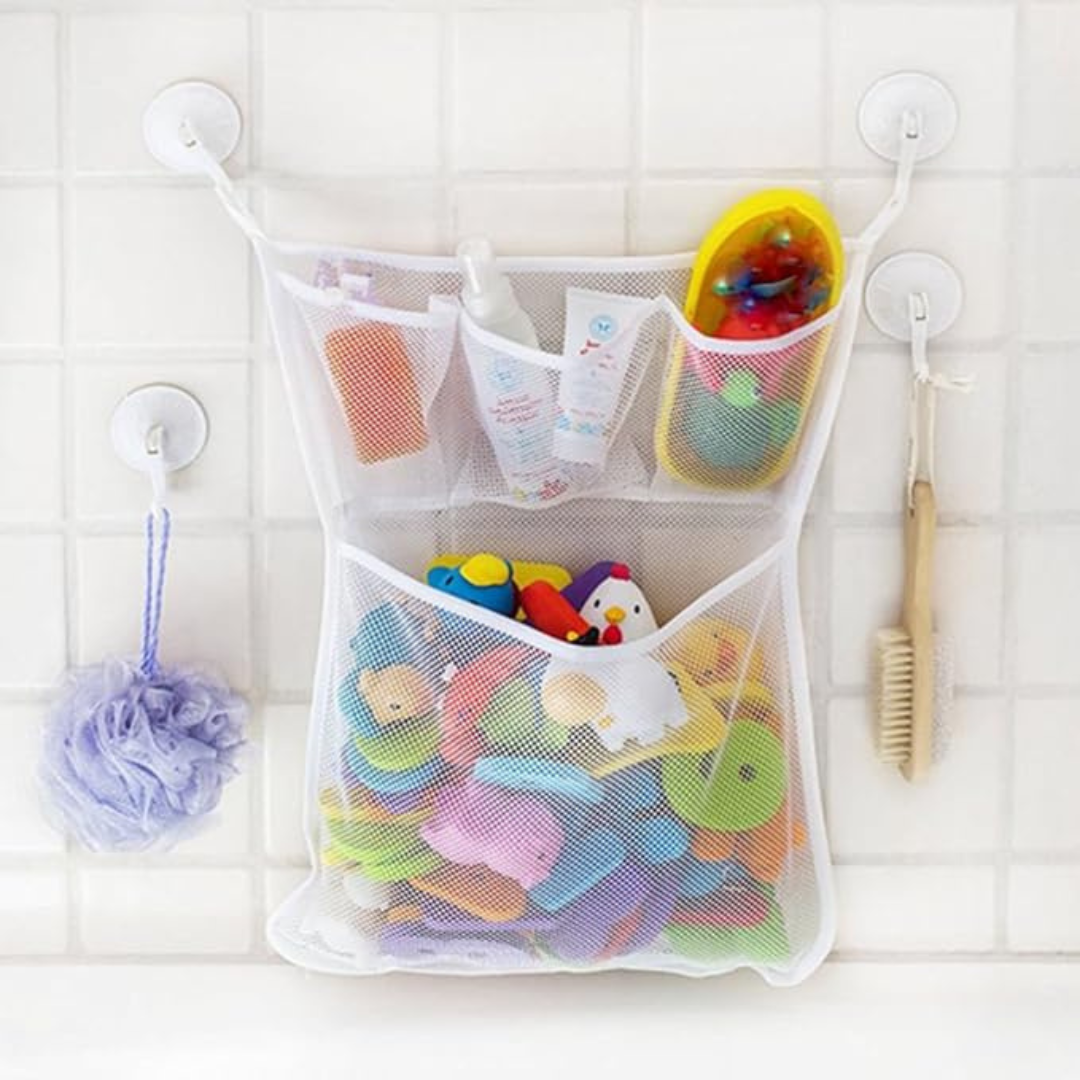 Bath Toy Storage Net – Strong & Mould-Free – With Suction Cups – Large Size