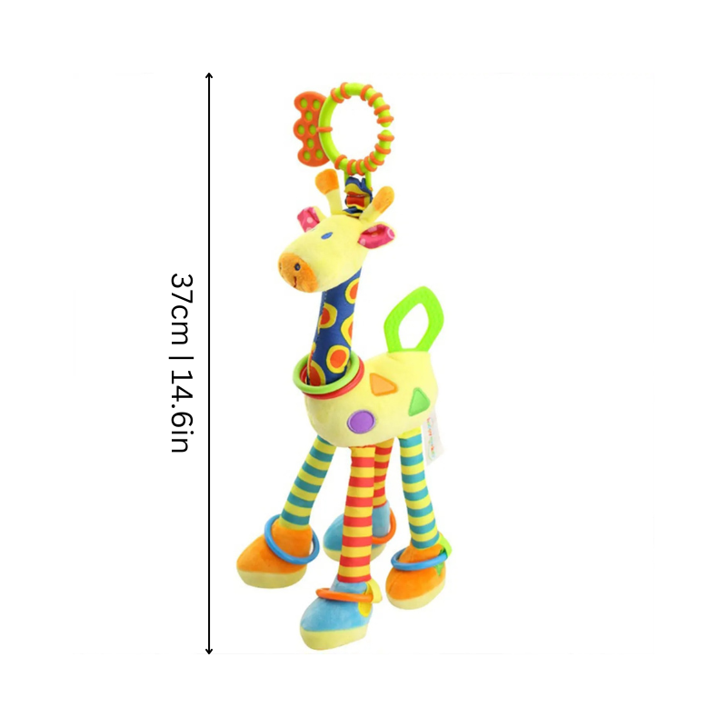 Teething toy & cuddly toy in one – Giraffe Rattle for Babies