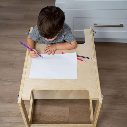 Wooden Toddler Learning Tower | 4-in-1 Multifunctional | Safe & Grow with Me Design