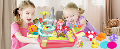 AquaFun PlayPark Water Play Table – Educational Water Toys with Fountain, Slide & Animals | For Indoor & Outdoor Use | Ages 2–6 Years